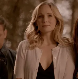 🗝 Caroline Forbes The Vampire Diaries blonde, woman, cardigan, vampire, tv series telegram sticker