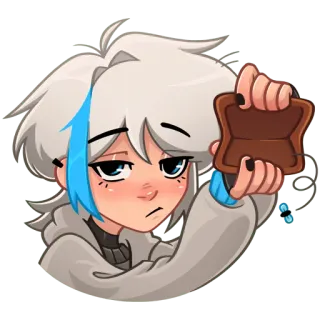 👛 anime, sad, character, toast telegram sticker