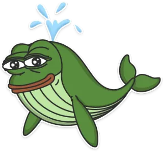 🐳 Pepe the Frog meme, frog, whale, pepe, internet telegram sticker
