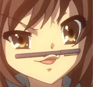 😗 anime, dibujos animados, chica, bolígrafo, cara, sonrisa telegram sticker