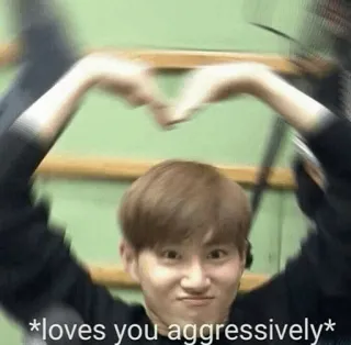 ❤️ *loves you aggressively* love, aggressive, heart, affection, cute, kpop telegram sticker