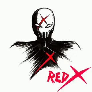 ❌ Red X supereroe, Teen Titans, cartone animato, maschera, fumetto telegram sticker