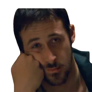 😔 Ryan Gosling acteur, man, portret, verdrietig, verveeld whatsapp sticker