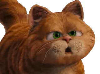 😕 Garfield cat, cartoon, orange cat, garfield, funny, cute telegram sticker