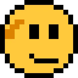 👉 Emoji, Pixel art, Smiley, Kuning telegram sticker