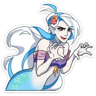 😤 mermaid, villain, sea creature, cartoon whatsapp sticker