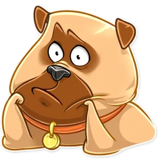 🙁 หมา, น่ารัก, เศร้า, ลูกหมา, สัตว์, การ์ตูน, สัตว์เลี้ยง telegram sticker