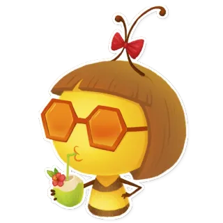☺ 漫画, ハチ, 飲み物, 可愛い, キャラクター telegram sticker