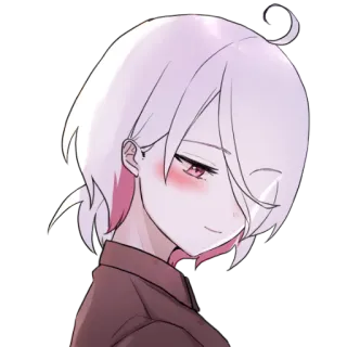 🔮 chica anime, linda, pelo rosa, arte, ilustración, dibujo animado telegram sticker