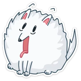 😳 chien, animal de compagnie, animal, mignon, dessin animé, blanc, duveteux telegram sticker