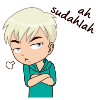 😒 Annoyed/Angry Anime, Sticker, Boos, Geërgerd, Emotie, Jongen whatsapp sticker