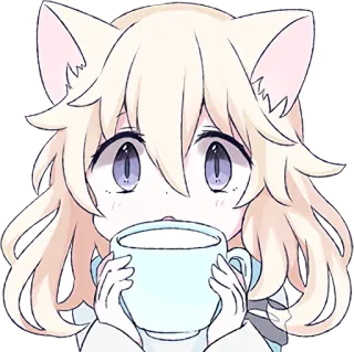 🥛 Anime, Katzenmädchen, Kawaii, Süß, Manga telegram sticker