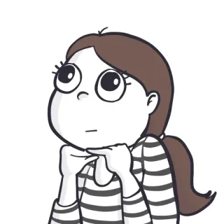 🤝 réflexion, femme, dessin animé, expression, illustration, personnage telegram sticker