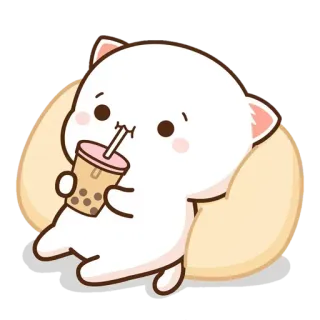 🧋 Katze, Bubble Tea, süß, Cartoon telegram sticker