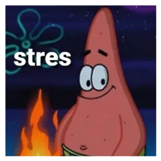 🙂 Patrick Star stres patrick star, spongebob, cartoon, meme, stress, lagerfeuer telegram sticker