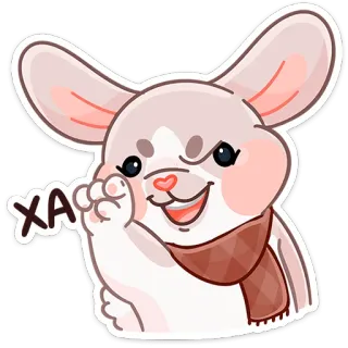 😈 XA 토끼, 스카프, 만화, 동물, 귀여운, 미소 telegram sticker