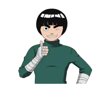 👍 Rock Lee Naruto anime, rock lee, naruto, ninja, martial arts, thumbs up telegram sticker