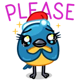🥺 PLEASE 鳥, かわいい, マンガ, 懇願, お願い, リクエスト telegram sticker