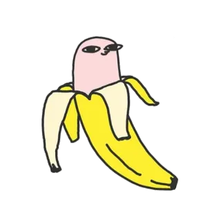 🙂 バナナ, 漫画, フルーツ, 面白い, かわいい, 食べ物, デザート telegram sticker