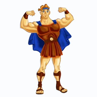 💪 Hercules Desenho animado, Músculos, Herói, Mitologia, Grego, Disney telegram sticker