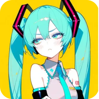 😒 Hatsune Miku Vocaloid 01 telegram sticker