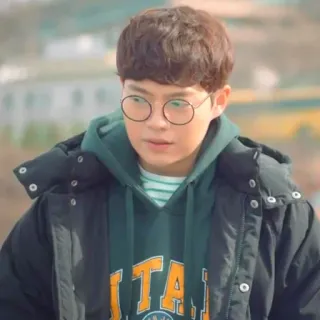 😏 homme, lunettes, sweat à capuche, portrait, intérieur, personne, veste telegram sticker