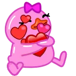 🎁 mignon, rose, animal, canard, cœur, amour, dessin animé whatsapp sticker