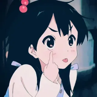😜 Anime, Chica, Dedo corazón, Gesto, Ofensivo whatsapp sticker