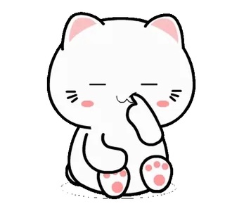 👃 고양이, 귀여운, 카와이, 스티커, 만화, 동물 telegram sticker