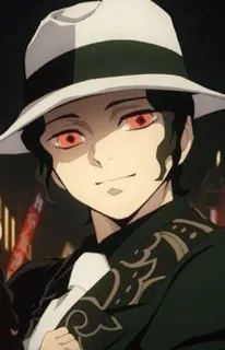 🌟 Muzan Kibutsuji Demon Slayer Anime, Demônio, Vilão, Muzan Kibutsuji, Demon Slayer, Chapéu, Terno telegram sticker
