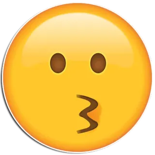 😗 Emoji, Kuss, Küssendes Gesicht, Gelb, Gesicht, Ausdruck, Digitale Kunst, Smiley whatsapp sticker