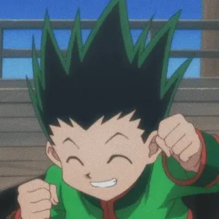 🌿 Gon Freecss Hunter x Hunter Anime, Garçon, Joyeux, Souriant, Dessin animé telegram sticker