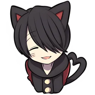 🤣 cat, anime, sticker, cute, kawaii, cartoon, neko telegram sticker