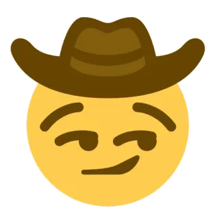 😏 cowboy, emoji, hat, smirk, facial expression telegram sticker