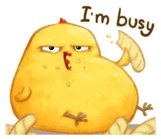 🐤 I'm busy frango, ocupado, animal, humor, engraçado, adesivo whatsapp sticker