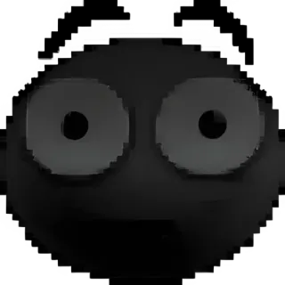 😶 Mancha, Olhos, Desenho animado, Simples, Abstrato, Escuro, Preto telegram sticker