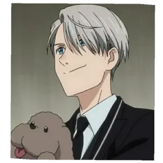 😊 Victor Nikiforov Yuri!!! on Ice อนิเมะ, สเก็ตลีลา, ตัวละคร, การ์ตูน telegram sticker