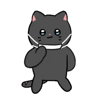❤️ chat, masque, dessin animé, animal, mignon, santé telegram sticker