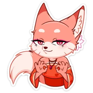 👌 лиса, животное, мультфильм, милый, пушистый, стикер telegram sticker