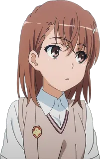 😯 Misaka Mikoto A Certain Scientific Railgun อนิเมะ, ผู้หญิง, ตัวละคร, มิซากะ มิโคโตะ, Toaru Kagaku no Railgun telegram sticker
