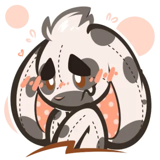 😔 귀여운, 토끼, 동물, 만화, 스티커, 귀엽다 telegram sticker