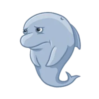 😞 イルカ, 悲しい, 漫画, 動物, かわいい telegram sticker