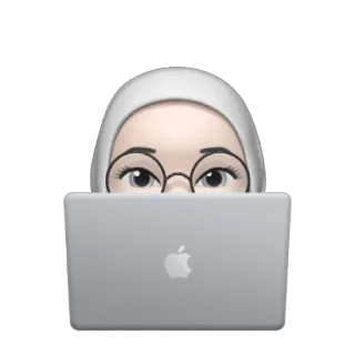 🦴 Hijab, Frau, Emoji, Computer, Laptop, Brille, Muslim telegram sticker