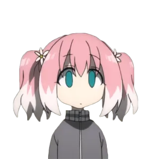 😶 Anime, Dibujos animados, Chica, Linda, Pelo rosa, Coletas telegram sticker