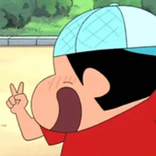 ✌ Shin-chan Nohara Crayon Shin-chan Anime, Dibujos animados, Personaje, Signo de la paz, Shin-chan telegram sticker