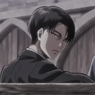 🦅 Levi Ackerman Attack on Titan аниме, леви, атака титанов, персонаж, серьезный whatsapp sticker