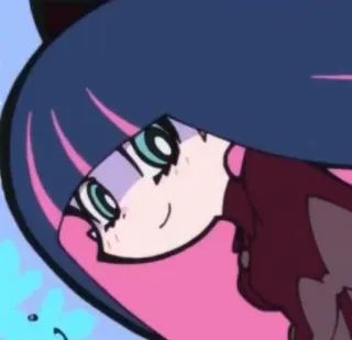 ☺ Stocking Panty & Stocking with Garterbelt Anime, Desenho animado, Stocking, Personagem, Rosa, Azul telegram sticker