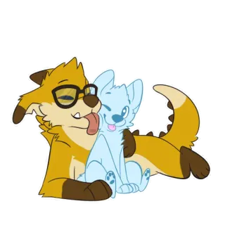 😊 animal, dog, cartoon, cute, friendship, glasses telegram sticker