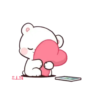 💖 llm carino, orso, cuore, amore, cartone animato, kawaii telegram sticker