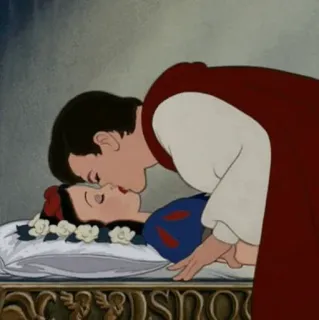 ⛄️ Snow White Snow White and the Seven Dwarfs 키스, 공주, 동화, 디즈니, 애니메이션, 로맨스 telegram sticker